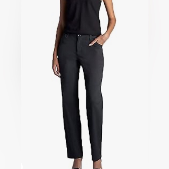 Lee Women's Relaxed Fit All Day Straight Leg Pants Charcoal Heather Size 16 - Picture 3 of 12